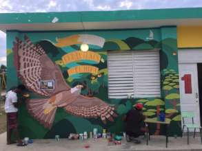 Beautiful wall painting of the Ridgway Hawk