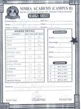 Secondary School grade report
