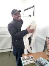 Carer exploring the library products!