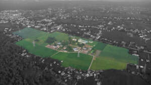 A birds eye view of our property and borders.