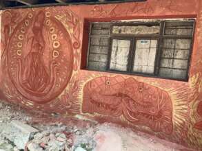 Sgraffito mural in San Andres Tzicuilan