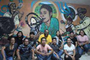 Mural in Radio Tsinaka with Daniel Castillo