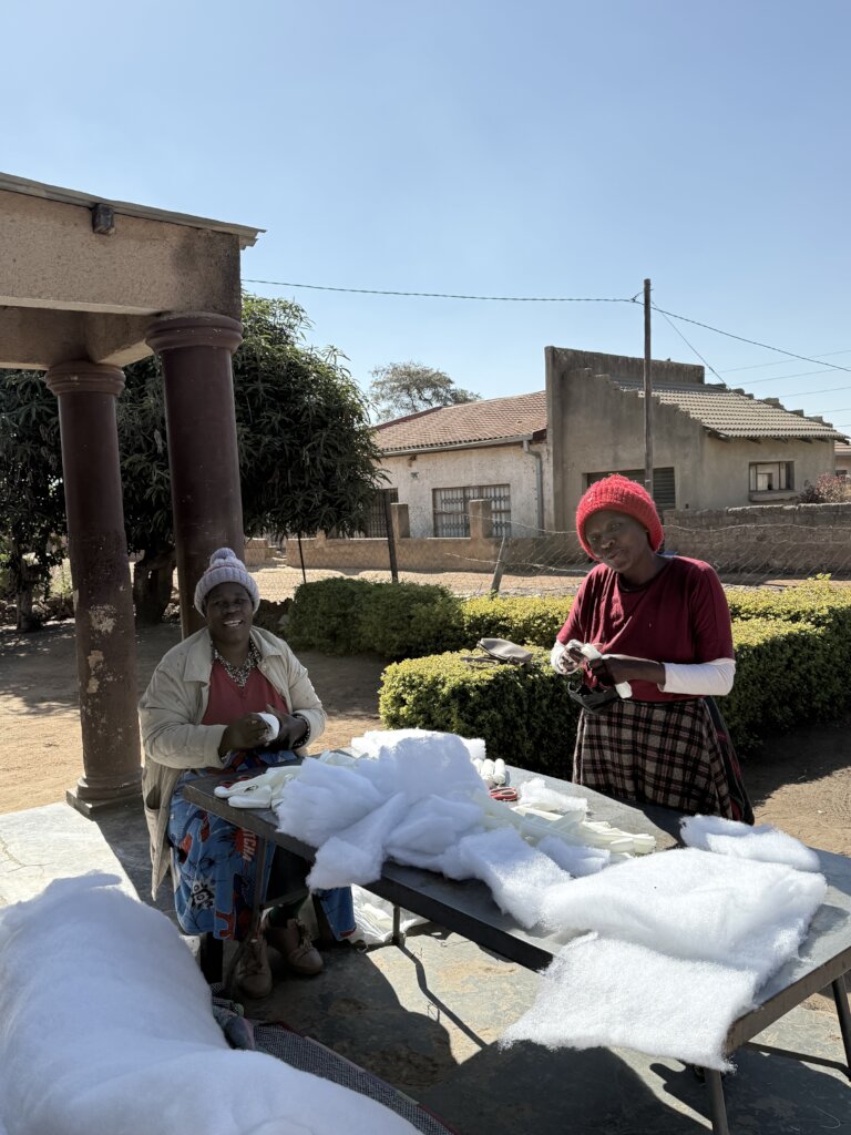 Two of the ladies that make the teddies