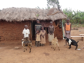 Kyamlipa with her children and the three goats