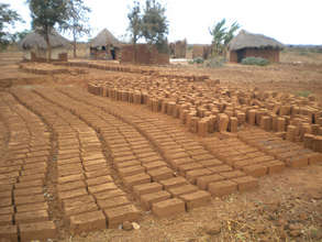 Completed bricks drying