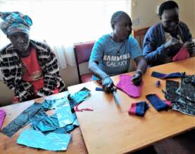 Clients in reusable sanitary pad-making workshop