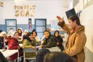 A Soar Girl leads an empowerment workshop