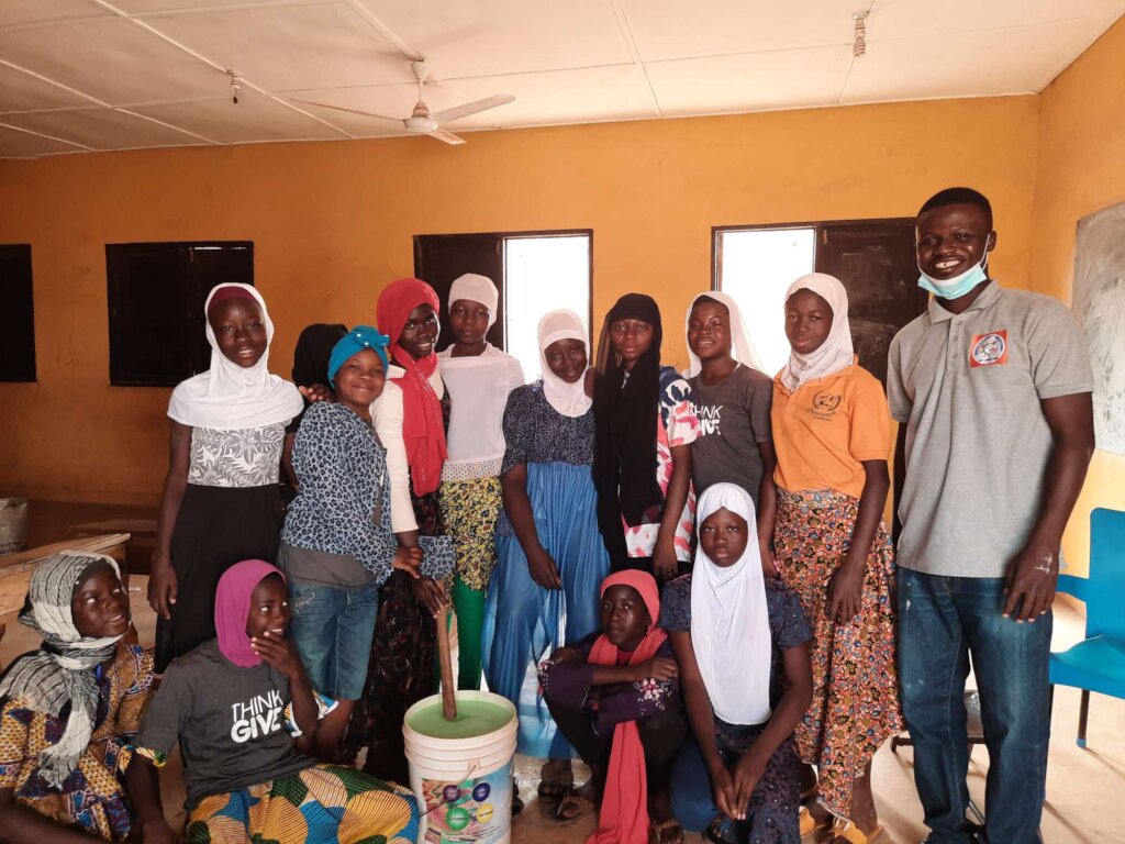 Help girls in 10 schools on Liquid soap training.