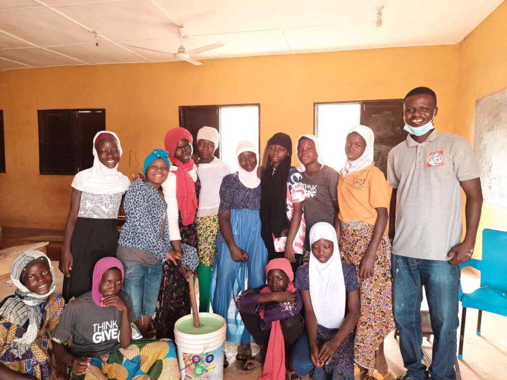 Help girls in 10 schools on Liquid soap training.