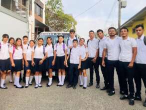 educate.'s High School scholars arriving at school