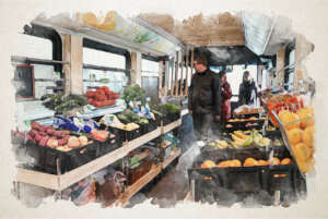 Our mobile market, but without the bananas...