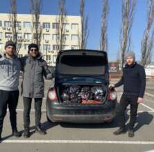 Our dear volunteers before the delivery of product