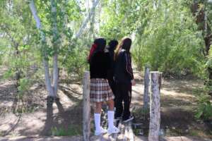 Students in the "Parcela Bonita" rest area