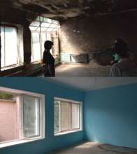 Inside of the kindergarten, before and after