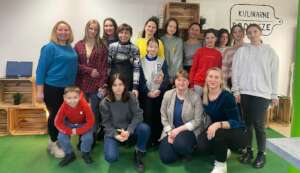 Women and children at a cooking class