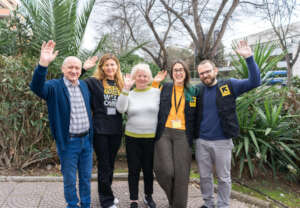 IRC case managers visiting Oleksandr's family.