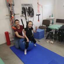 Sofia exercises at the rehabilitation center
