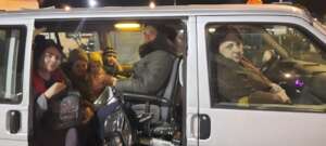 During the evacuation from Kiev, Ukraine