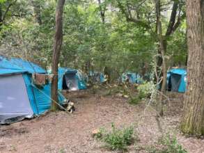 DAUSA tents setup for med stations eastern Ukraine