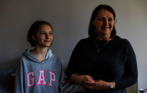 Tetiana and daughter Sophia, CORE shelter, Poland