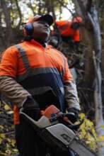 Strong Chainsaw Operator!