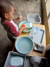 Many skills are used when washing dishes