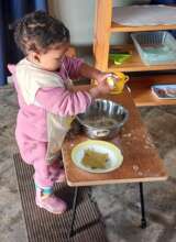 2 year old washing hands