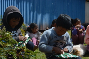 Opening Christmas gifts with chocolate & panetton