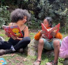 Reading with the kids in rural villages