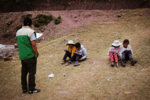Children reading in the villages