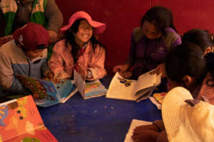 Enjoying the classes in rural Peru