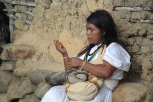 Woman weaving