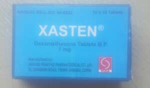 Packet of dexamethasone drug