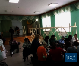 Women in a first reception center for refugees