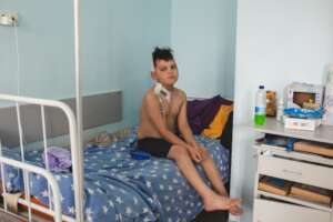 Maksym at the hospital