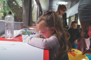 Our old hippie bus serves as a mobile kindergarten