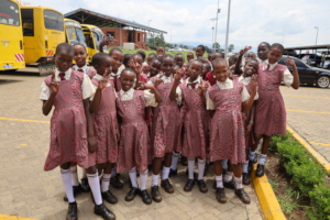 Sixth and eighth graders on a field trip to Kisumu