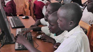 grade 4 girls in computer class