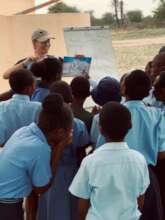 Students learning about elephant anatomy