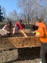 Zorivka, Ukraine - planting in raised garden beds