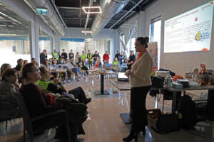Educating volunteers at the refugee shelters
