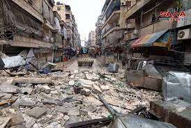 One of Aleppo's streets damaged by the earthquake