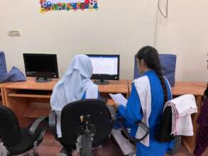 Students digitizing content for the magazine