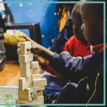 Children playing with blocks from the edu-library