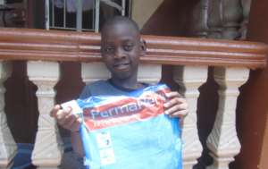 Dauda shows his new bed net