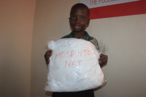 Festus with his new bed net