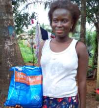 Mariama is thankful for her bed net also