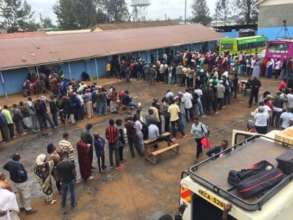 Kenyans waiting to vote on election day