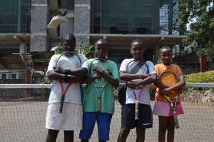 St. Vincent's Children at Tennis Practice