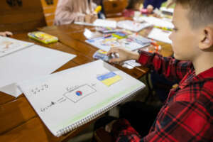 Drawing activity in the shelter